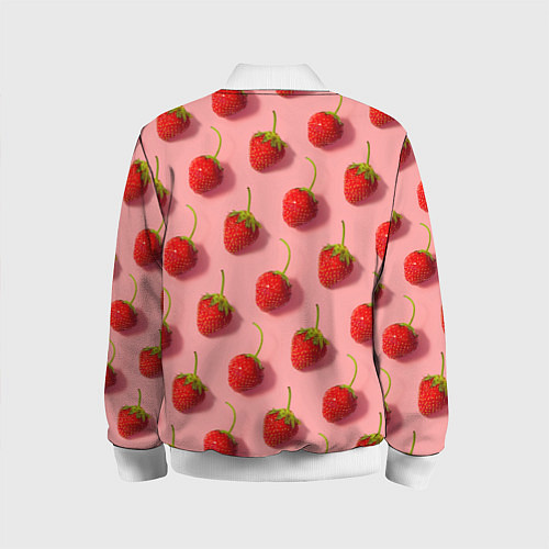 Детский бомбер Strawberry Pattern / 3D-Белый – фото 2