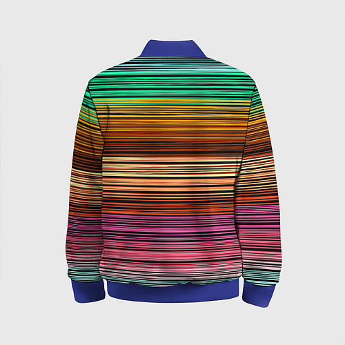 Детский бомбер Multicolored thin stripes Разноцветные полосы / 3D-Синий – фото 2