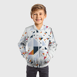 Бомбер детский Абстрактные Треугольные Формы, цвет: 3D-белый — фото 2
