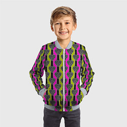 Бомбер детский Striped multicolored pattern Сердце, цвет: 3D-серый — фото 2