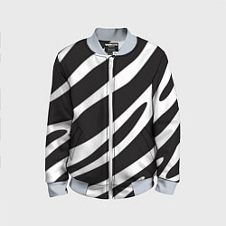Бомбер детский Анималистичный рисунок зебра, цвет: 3D-серый