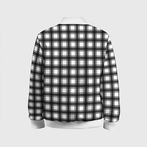 Детский бомбер Black and white trendy checkered pattern / 3D-Белый – фото 2