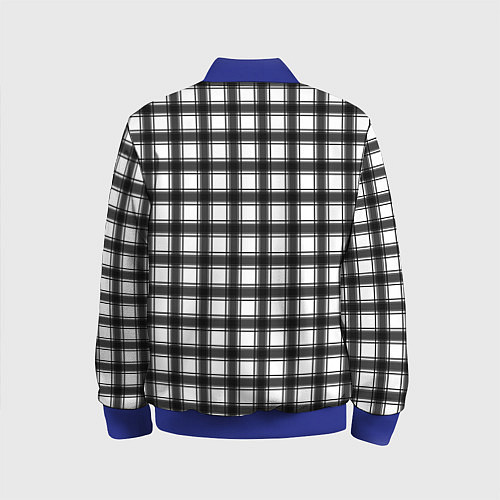 Детский бомбер Black and white trendy checkered pattern / 3D-Синий – фото 2