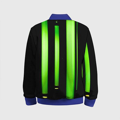 Детский бомбер Абстрактные неоновые колбы с кислотой - Зелёный / 3D-Синий – фото 2