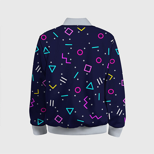 Детский бомбер Neon geometric shapes / 3D-Серый – фото 2