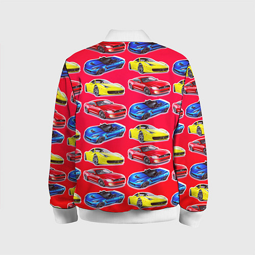 Детский бомбер Спортивные машины / 3D-Белый – фото 2