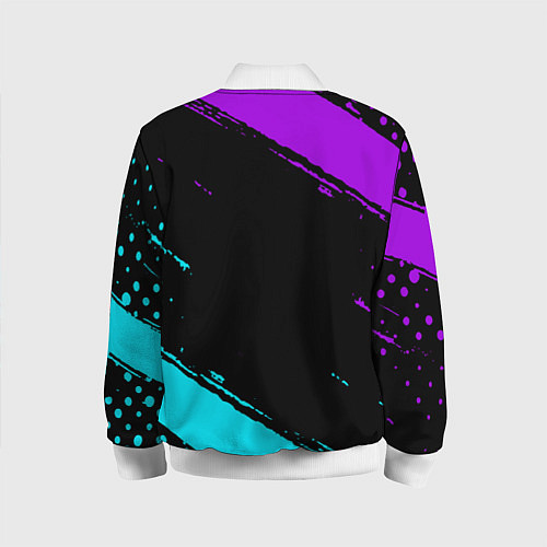 Детский бомбер Фредди - neon / 3D-Белый – фото 2