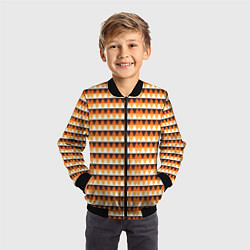 Бомбер детский Треугольники на оранжевом фоне, цвет: 3D-черный — фото 2