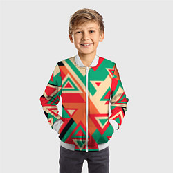 Бомбер детский Треугольный хаос, цвет: 3D-белый — фото 2