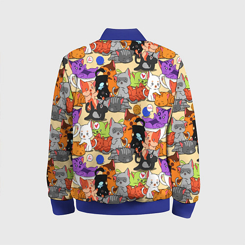 Детский бомбер Котики-такие котики / 3D-Синий – фото 2