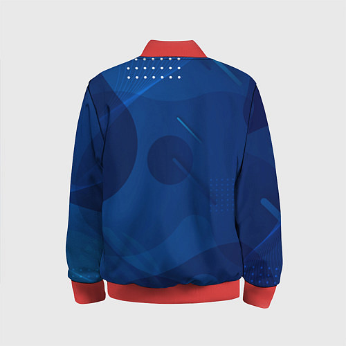Детский бомбер Сборная Англии Синяя Абстракция / 3D-Красный – фото 2