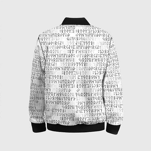 Детский бомбер Паттерн футарк / 3D-Черный – фото 2