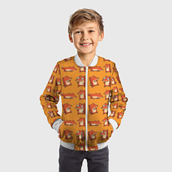 Бомбер детский Лисички - такие лисички, цвет: 3D-белый — фото 2