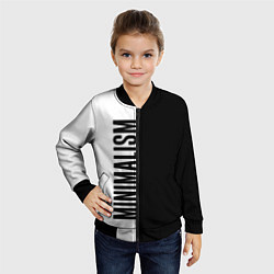Бомбер детский MINIMALISM - BLACK AND WHITE, цвет: 3D-черный — фото 2