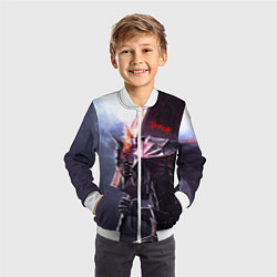Бомбер детский Берсерк С Мечечём На Плече, цвет: 3D-белый — фото 2