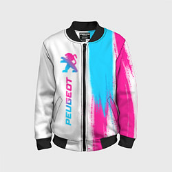 Бомбер детский Peugeot neon gradient style: по-вертикали, цвет: 3D-черный