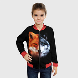 Бомбер детский Волк и Лисица, цвет: 3D-красный — фото 2