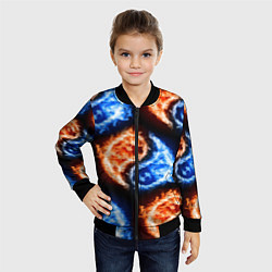 Бомбер детский Инь - янь, огонь - вода, паттерн, цвет: 3D-черный — фото 2