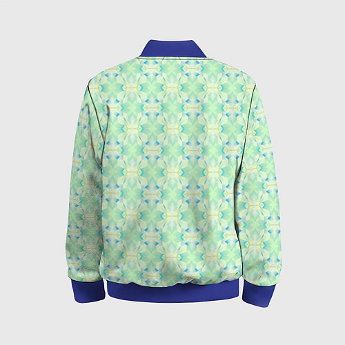 Детский бомбер Нежно-салатовый абстрактный паттерн / 3D-Синий – фото 2