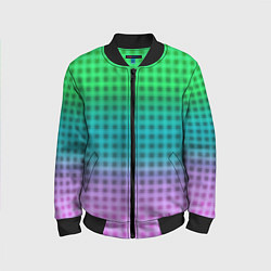 Детский бомбер Gradient lilac green plaid