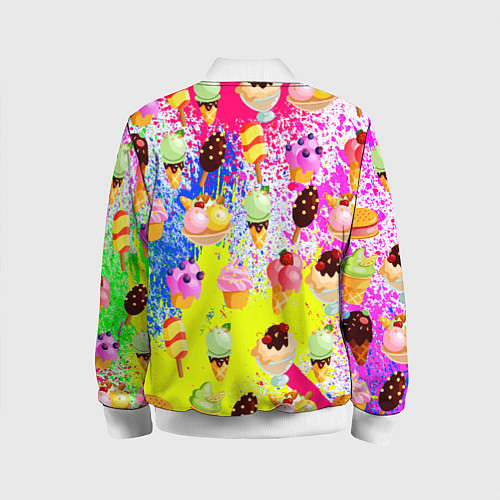 Детский бомбер Вкусные Мороженки / 3D-Белый – фото 2