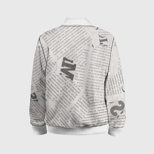 Детский бомбер Белая газета / 3D-Белый – фото 2