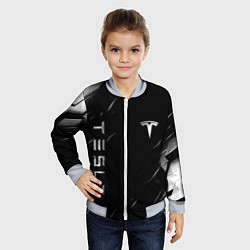Бомбер детский Тесла - Черная абстракция, цвет: 3D-серый — фото 2