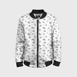 Бомбер детский 90s pattern on white, цвет: 3D-черный