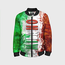 Бомбер детский Флаг Италии - кляксы, цвет: 3D-черный