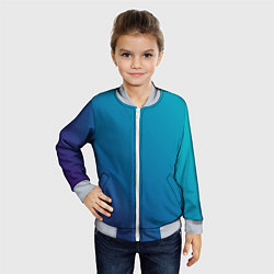 Бомбер детский Градиент - морская глубина, цвет: 3D-серый — фото 2