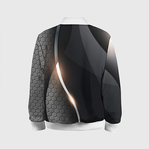 Детский бомбер Герб РФ киберпанк / 3D-Белый – фото 2