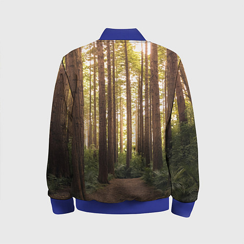 Детский бомбер Дневной лес, деревья и свет / 3D-Синий – фото 2