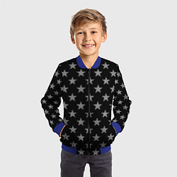 Бомбер детский Звездный фон черный, цвет: 3D-синий — фото 2