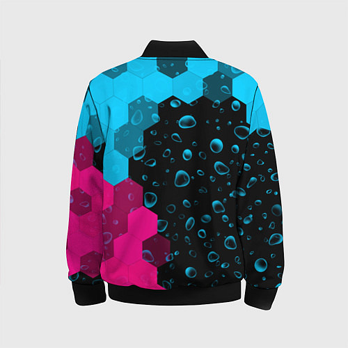 Детский бомбер Infiniti - neon gradient: по-вертикали / 3D-Черный – фото 2