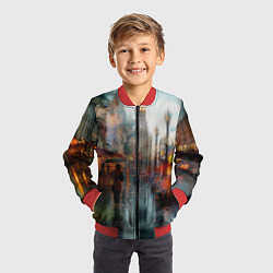 Бомбер детский В Питере дождь, цвет: 3D-красный — фото 2