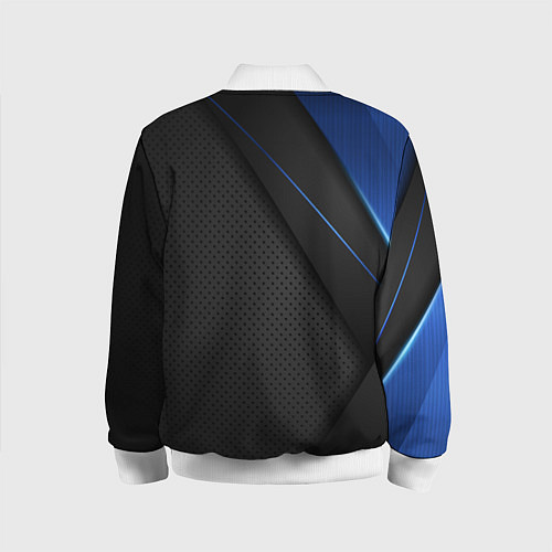 Детский бомбер Черно-синий герб России / 3D-Белый – фото 2