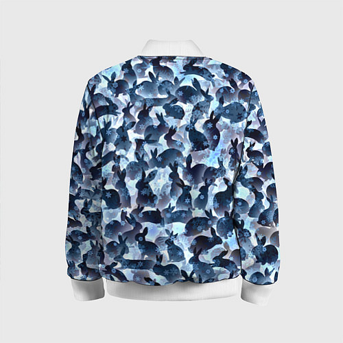 Детский бомбер Новогдние кролики / 3D-Белый – фото 2