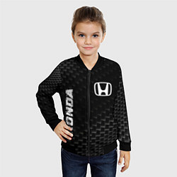 Бомбер детский Honda карбоновый фон, цвет: 3D-черный — фото 2