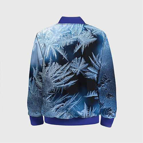Детский бомбер Морозный узор на стекле / 3D-Синий – фото 2