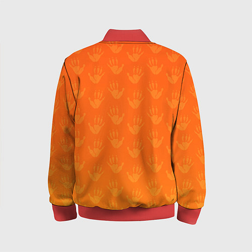 Детский бомбер Лапки опоссума оранжевые / 3D-Красный – фото 2