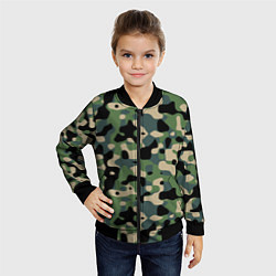 Бомбер детский Камуфляж WW2 US Summer Verdant, цвет: 3D-черный — фото 2