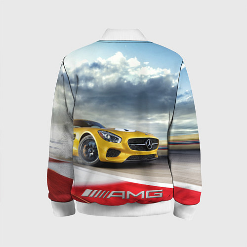 Детский бомбер Mercedes AMG V8 Biturbo на трассе / 3D-Белый – фото 2
