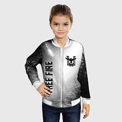 Бомбер детский Free Fire glitch на светлом фоне: надпись, символ, цвет: 3D-белый — фото 2