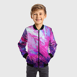 Бомбер детский Фиолетовые оттенки, цвет: 3D-черный — фото 2