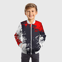 Бомбер детский Абстрактные брызги, цвет: 3D-белый — фото 2