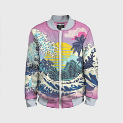 Детский бомбер Штормовые океанские волны и пальмы