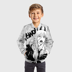 Бомбер детский Пауэр - Человек-бензопила, цвет: 3D-белый — фото 2