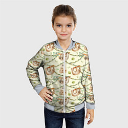 Бомбер детский Ленивцы висят на лианах, цвет: 3D-серый — фото 2