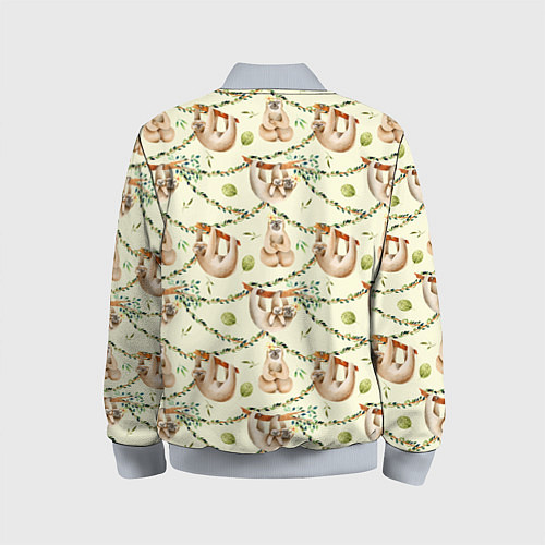 Детский бомбер Ленивцы висят на лианах / 3D-Серый – фото 2