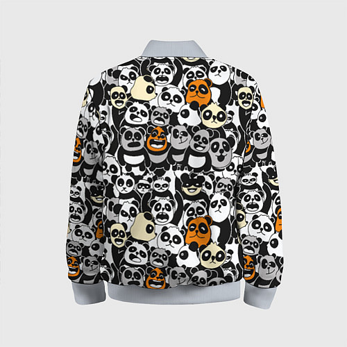 Детский бомбер Злобные панды / 3D-Серый – фото 2